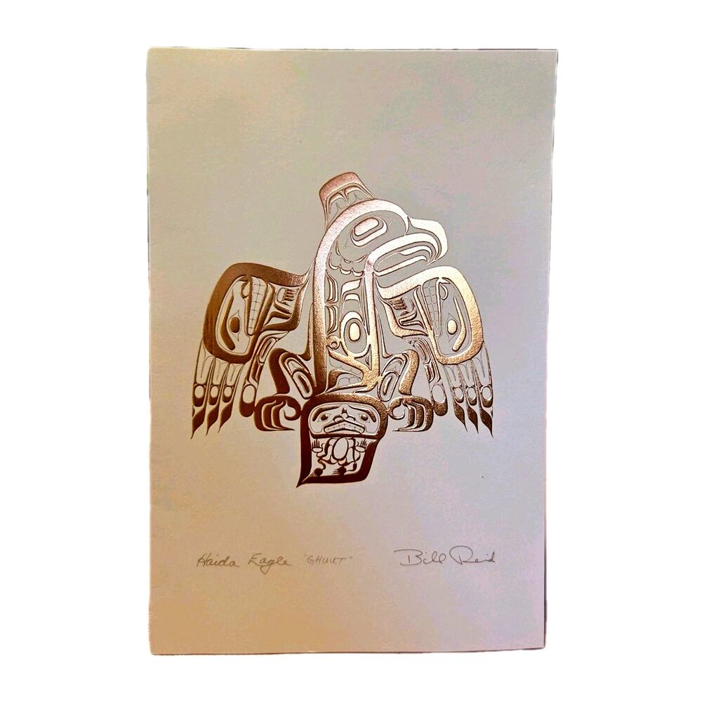 Bill Reid Haida Eagle GHUUT Canadian First Nations Copper Art Signed Card 6x9